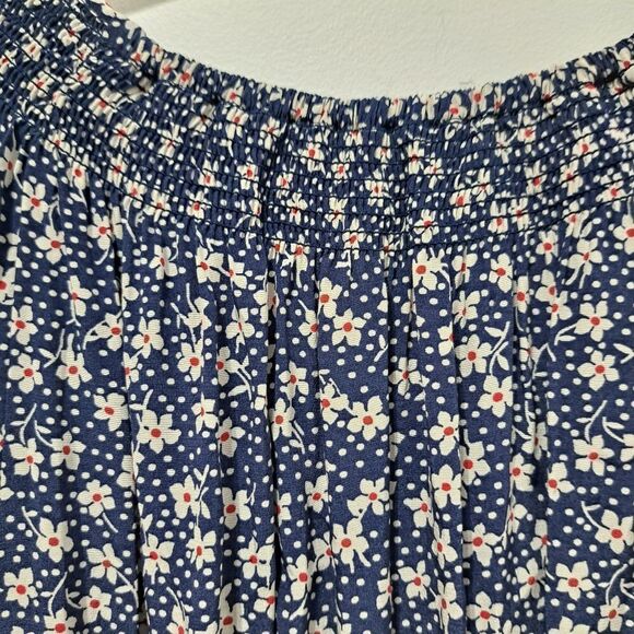 Polo Ralph Lauren Daisies Floral Print Romper Puffed Sleeve Siz 6 Blue Multi NWT - Picture 12 of 16